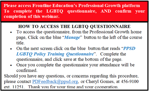 LGBTQ Police Review Training Questionnaire 